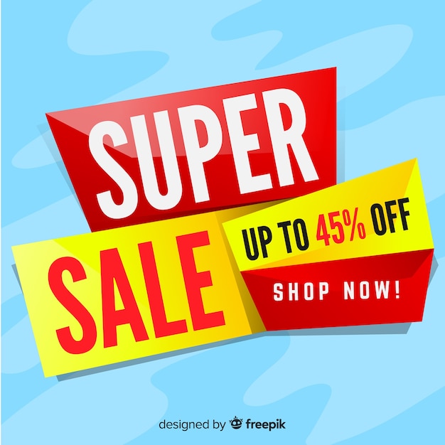 Free Vector abstract super sale banner concept