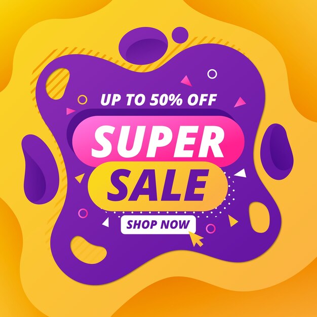 Abstract super sale promotion banner