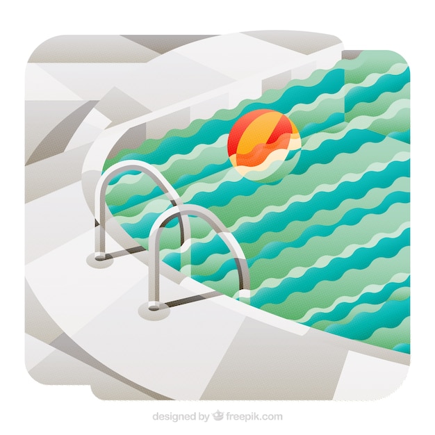 Free Vector abstract swimming pool with inflatable ball