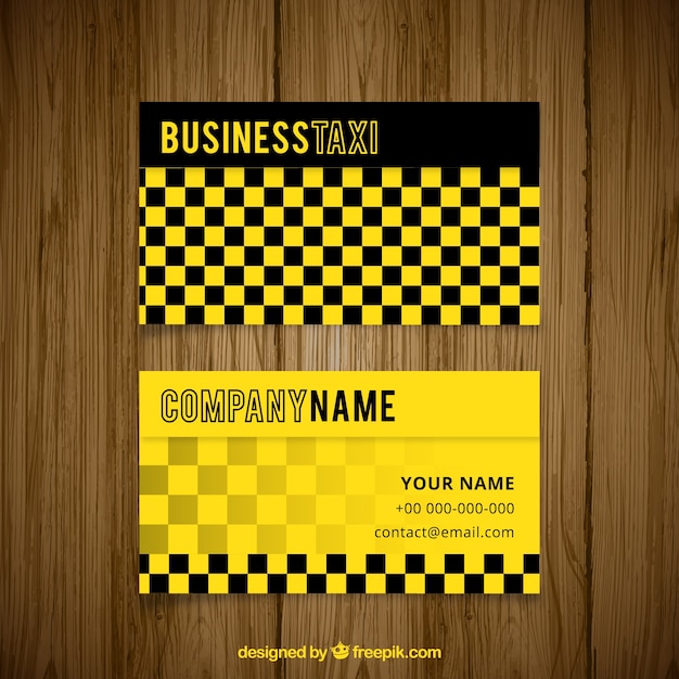 Abstract taxi driver card with squares