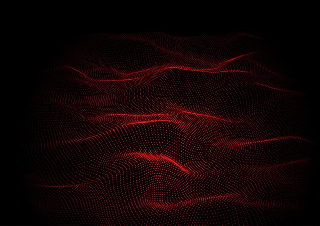 Abstract techno background with flowing particles design