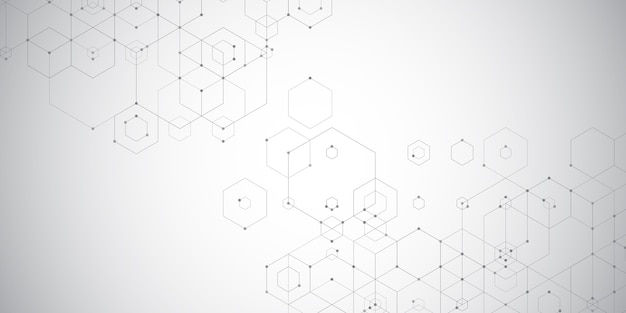 Free vector abstract techno banner with a hexagonal design