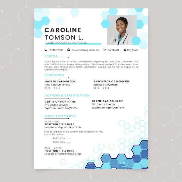 Abstract technological medical resume