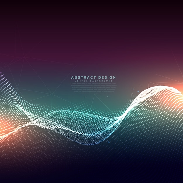 Free vector abstract technology background with glowing wave