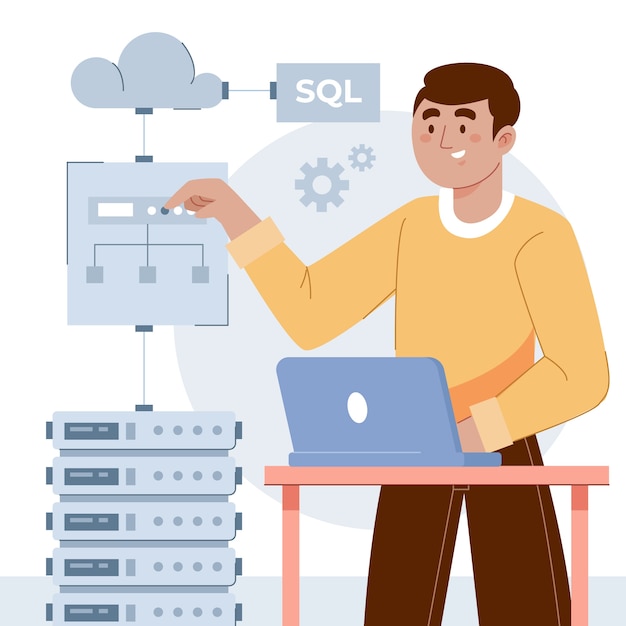 Free Vector abstract technology sql illustration