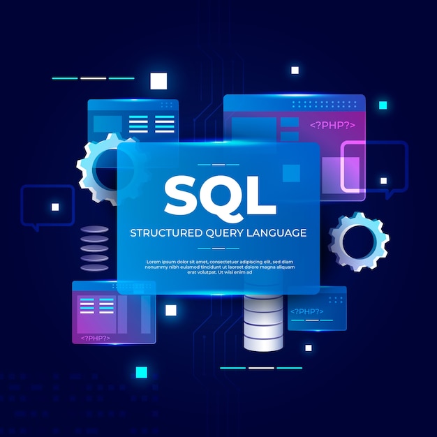 Free Vector abstract technology sql illustration