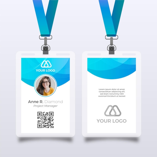 Abstract template for id cards with photo