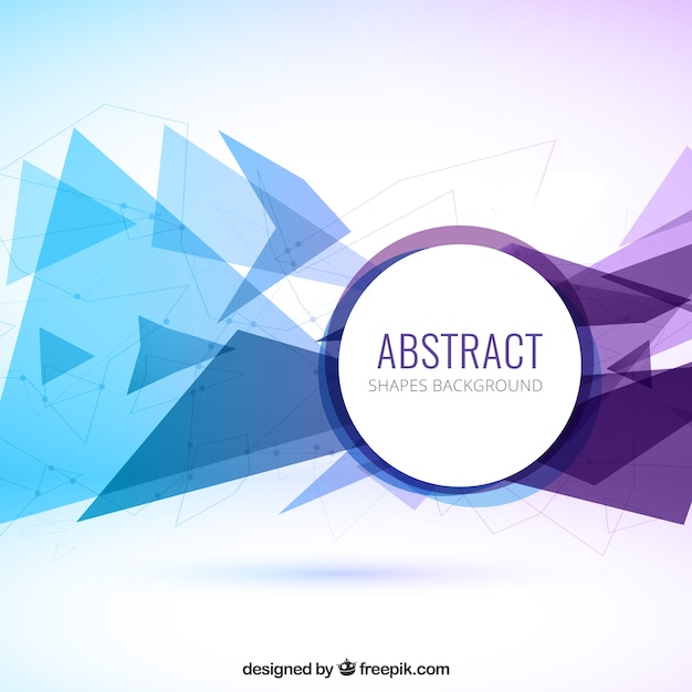 Abstract triangles background in blue and purple color