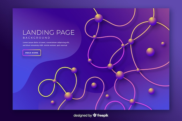 Abstract tridimensional landing page template