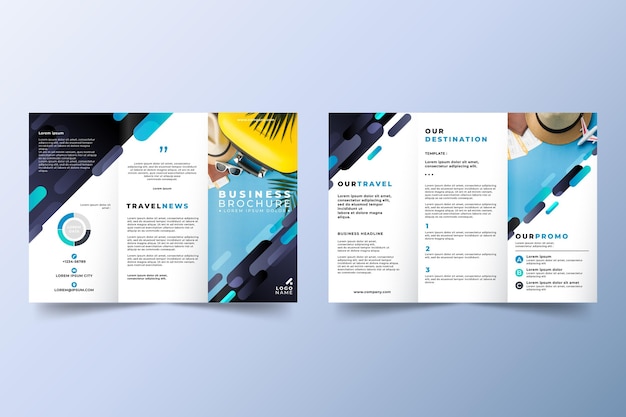 Abstract trifold brochure template with photo