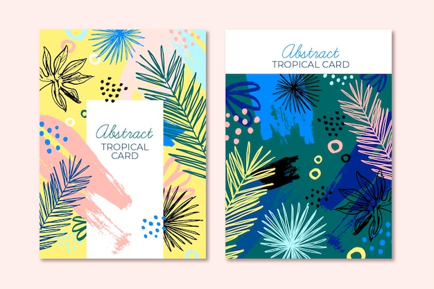 Abstract tropical cards template