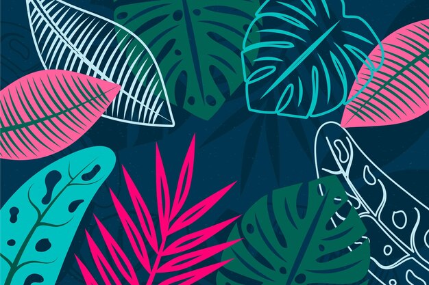 Abstract tropical leaves background