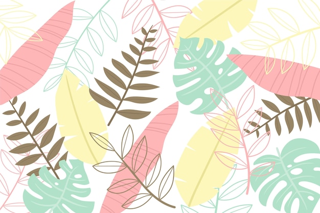 Abstract tropical leaves background