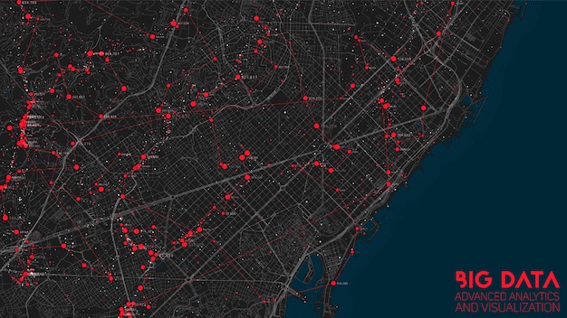 Free Vector abstract urban financial structure analysis of big data