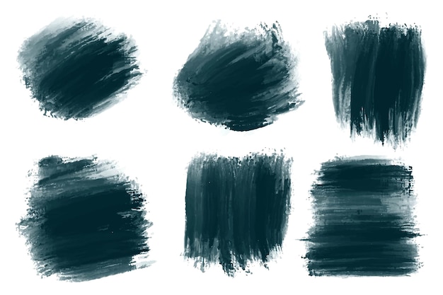 Free vector abstract watercolor brush stroke set design