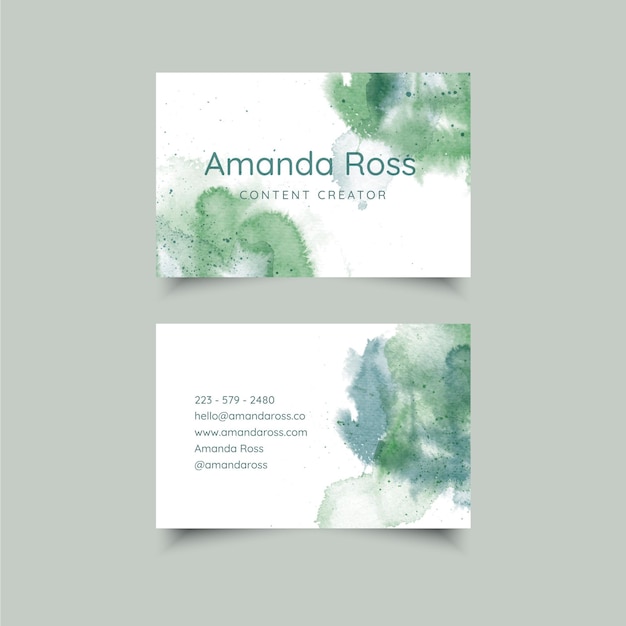 Abstract watercolor business card design