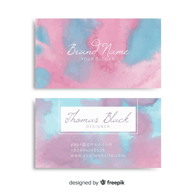 Abstract watercolor business card template