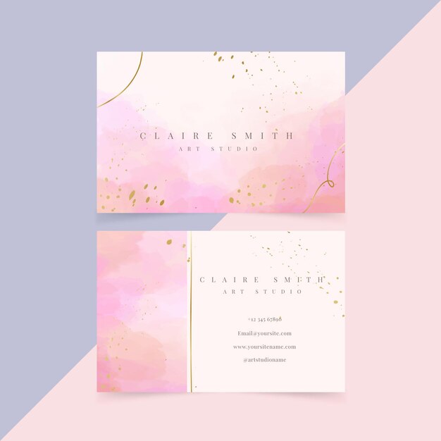 Abstract watercolor business card template