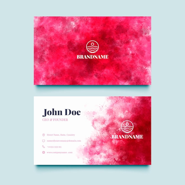 Abstract watercolor business card template