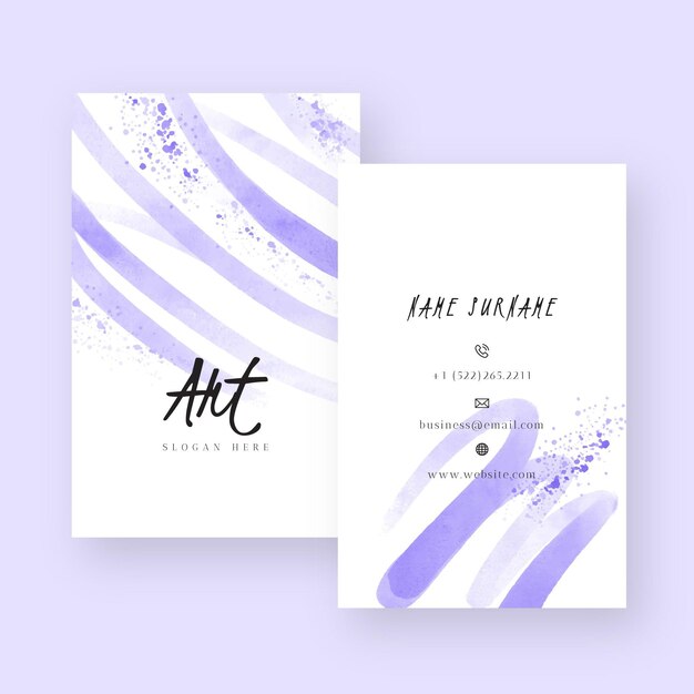 Abstract watercolor business card template