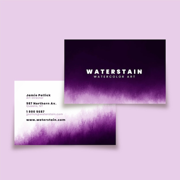 Free Vector abstract watercolor business card template