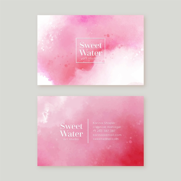 Abstract watercolor business card