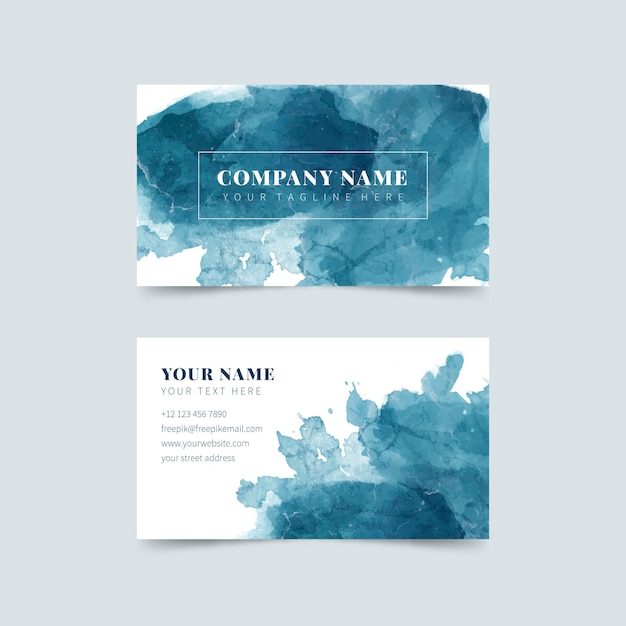 Abstract watercolor business card