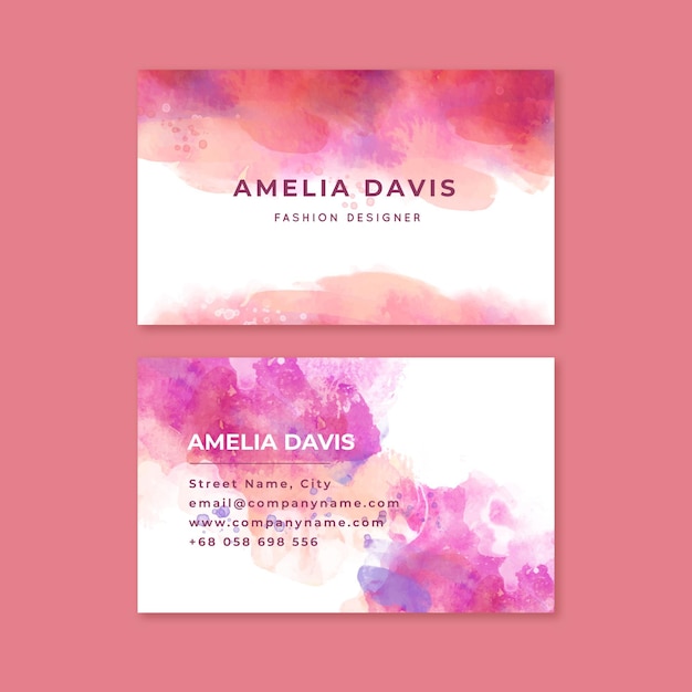 Abstract watercolor business card