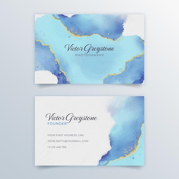 Abstract watercolor business card