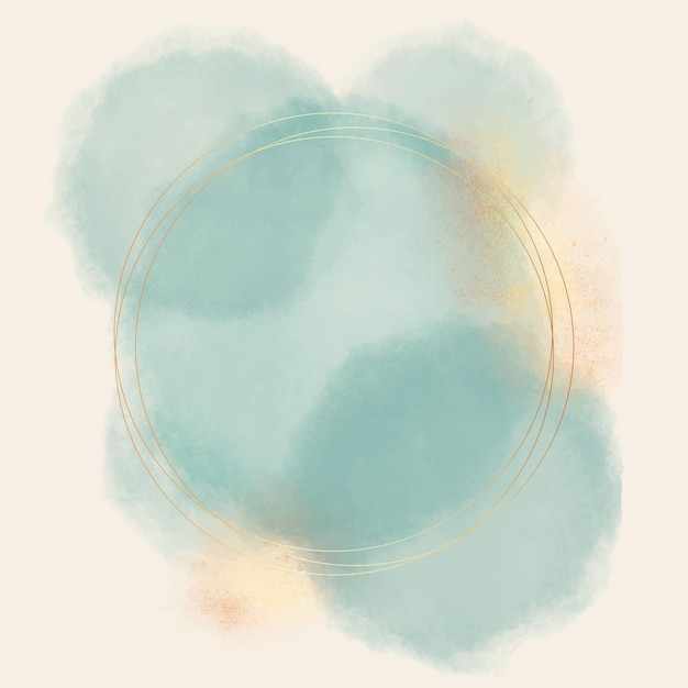 Free Vector abstract watercolor circular golden frame