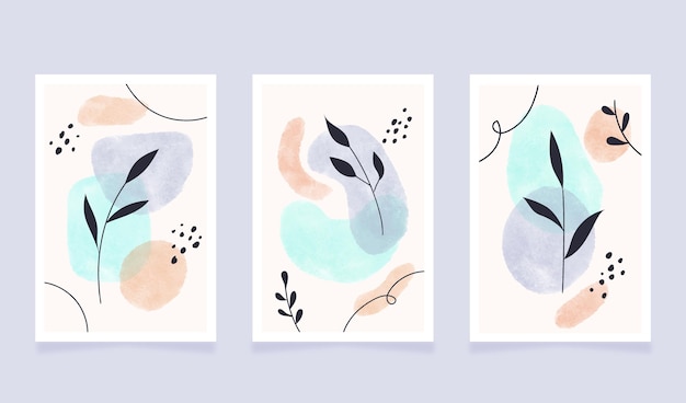 Abstract watercolor covers collection