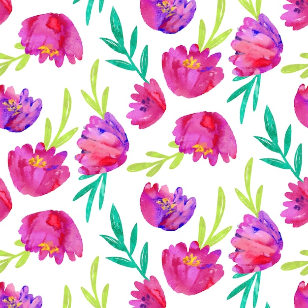 Free vector abstract watercolor floral pattern