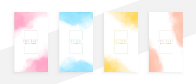 Free vector abstract watercolor nice colors banners set