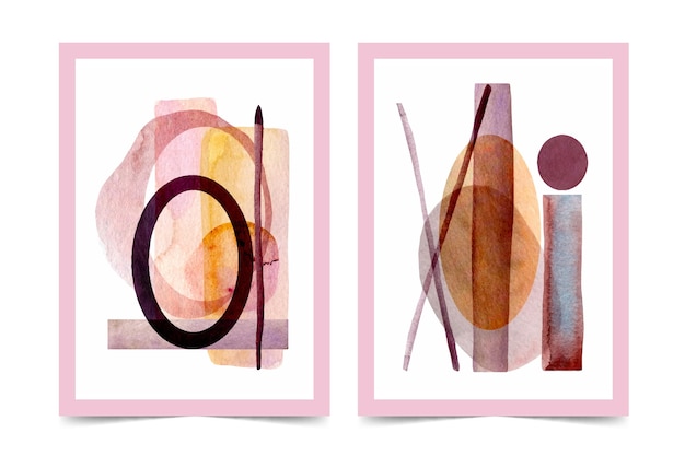 Free Vector abstract watercolor shapes cover set