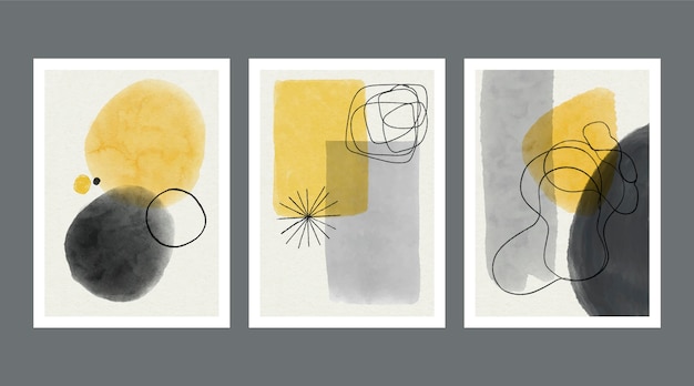 Abstract watercolor shapes covers collection