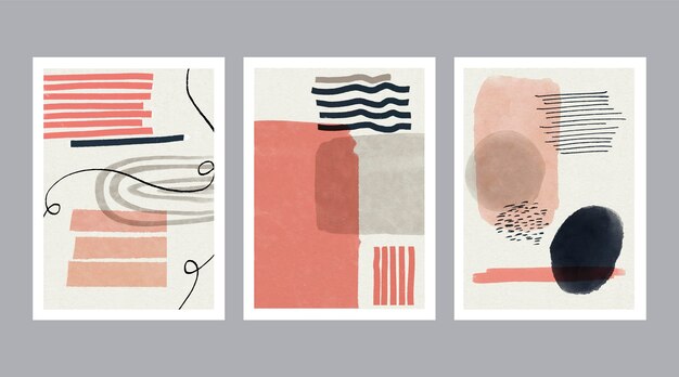 Abstract watercolor shapes covers collection