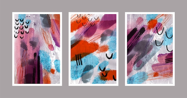 Abstract watercolor shapes covers pack