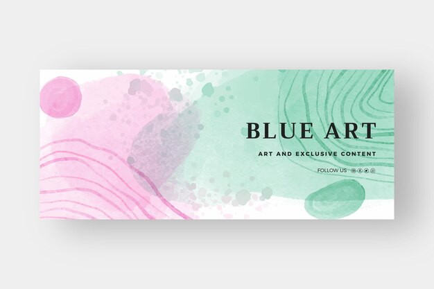 Abstract watercolor social media cover template