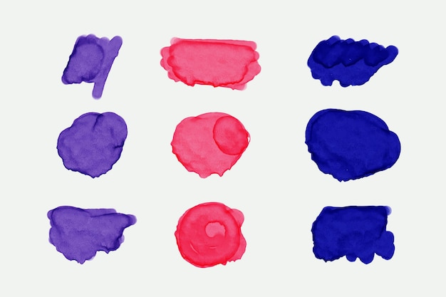 Free Vector abstract watercolor stain pack