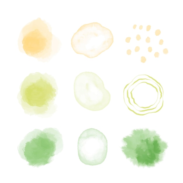 Abstract watercolor stains collection