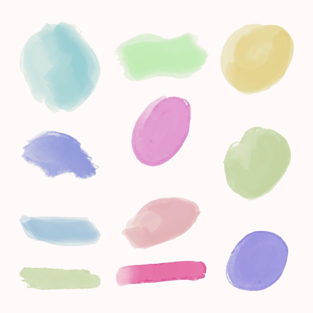 Free Vector abstract watercolor stains collection