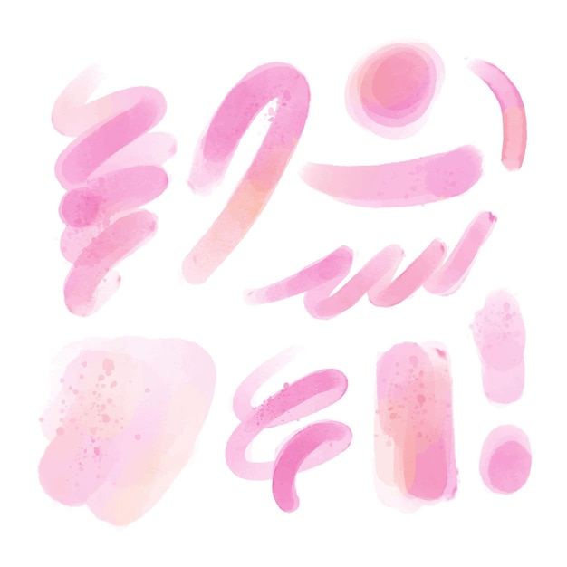 Free Vector abstract watercolor stains and strokes