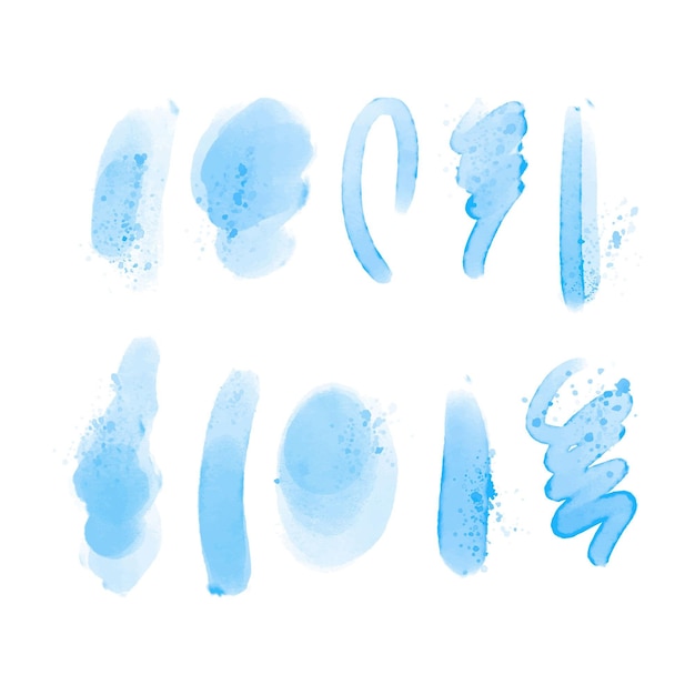 Free vector abstract watercolor stains and strokes