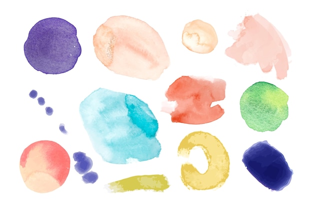 Abstract watercolor stroke collection