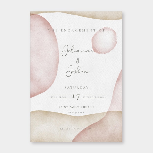 Free Vector abstract watercolor wedding invitation