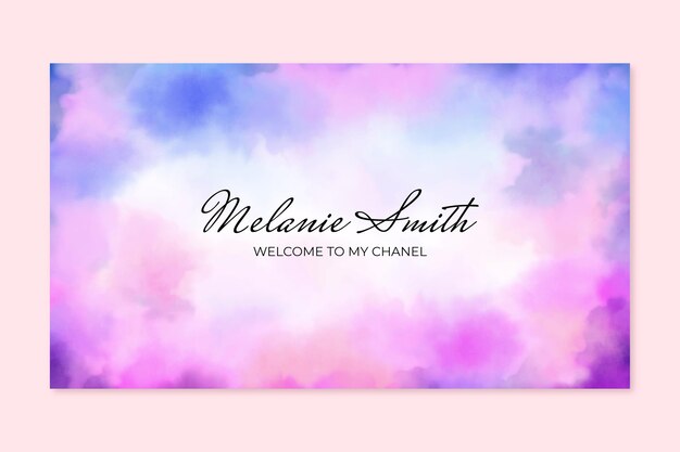 Abstract watercolor youtube channel art template