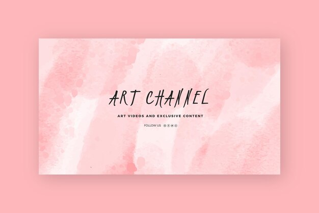 Abstract watercolor youtube channel art template