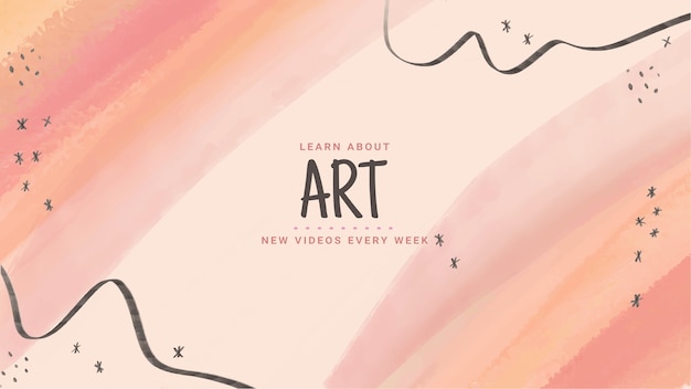 Free Vector abstract watercolor youtube channel art