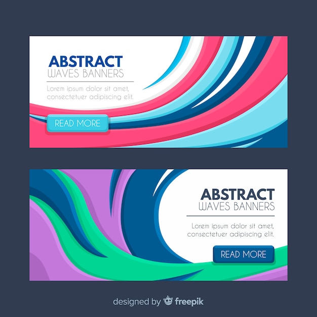 Abstract wave banners