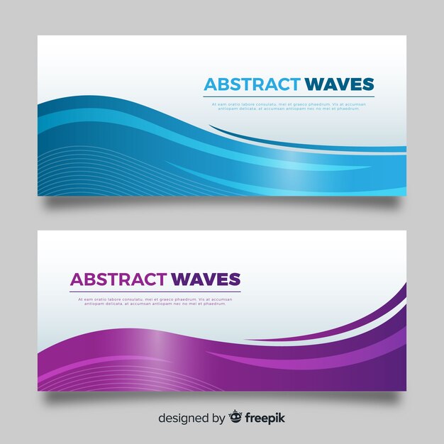 Abstract wave banners